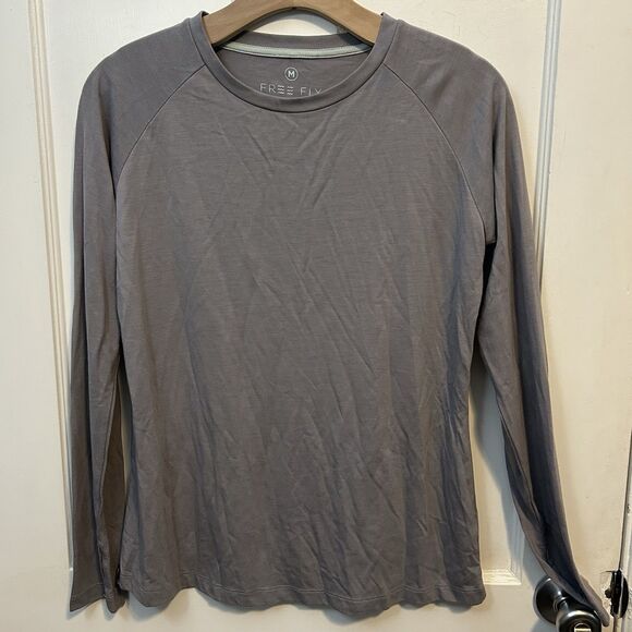 Free Fly Women Long Sleeve Shirt Bamboo Viscose Athletic Thumbhole Medium Purple - Picture 1 of 7